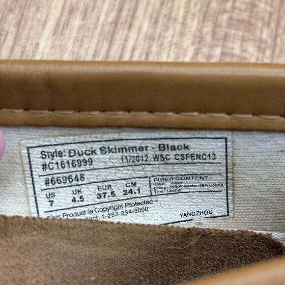 CHOOKA Women's size 7 Black Duck Skimmer Rubber Boat Rain Slip on Shoes - Picture 8 of 8